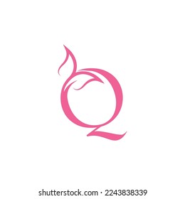 flower beautiful beauty logo letter Q