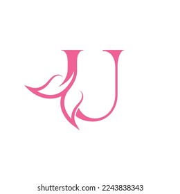 flower beautiful beauty logo letter U