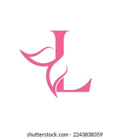 flower beautiful beauty logo letter L