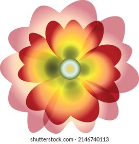 Se crea una flor de bonitos colores con un gradiente. Los gráficos vectoriales son útiles para crear sus diseños.