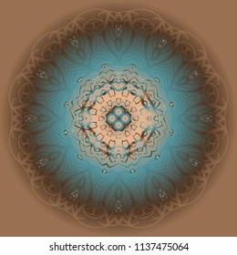 Flower beautiful mandala. Printable decorative elements. Vector illustration for design