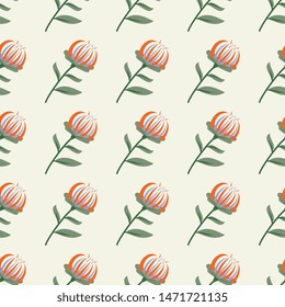 Flower in beautiful style on light background. Simple design background. Abstract art background. Modern style. Summer garden. Set leaf. Flat design. Decorative floral pattern. Vector illustration.