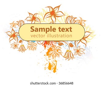 Flower beautiful Vector frame