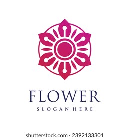 Flower beauty design element icon vector with creative concept for business person