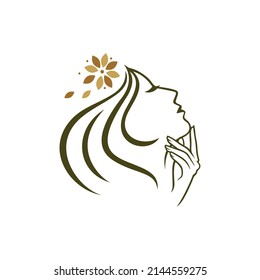 flower, beauty face logo inspiration