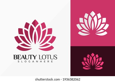 Flower Beauty Lotus Logo Vector Design. Abstract emblem, designs concept, logos, logotype element for template.