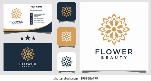 flower beauty salon cosmetic template branding business card logo design