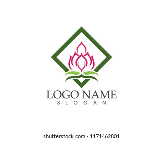 Flower beauty spa logo design vector illustration