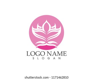 Flower beauty spa logo design vector illustration