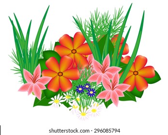 A flower bed of flowers