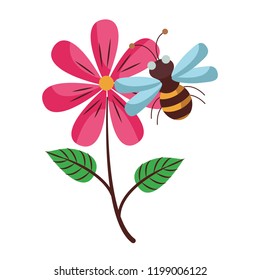 Flower and bee cartoon