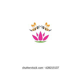 Flower And Bee Logo