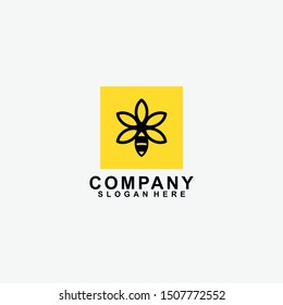 Flower Of Bee Logo Design Vector Template