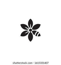 Flower and Bee logo / icon design