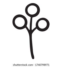 Flower berry branch icon. Hand drawn illustration of flower berry branch vector icon for web design