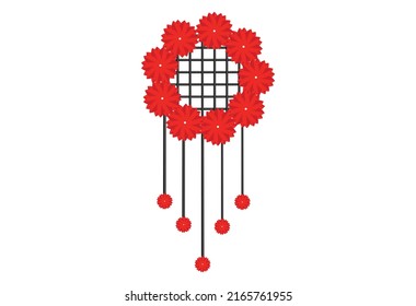 La flor es mejor bloquear y usar diseño digital, Flor roja, borgoña, rosa azul marino, hojas verdes. Concepto de bodas - flores. Afiche floral, invitación. Vector 