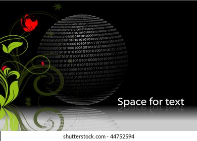 flower- and binary- code concept