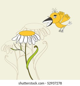 Flower with bird