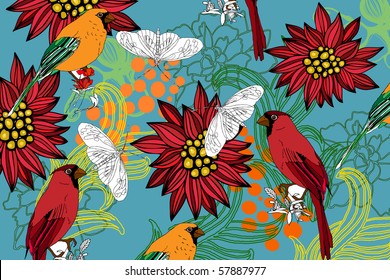 flower and bird
