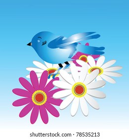 flower with bird