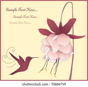 flower and bird card