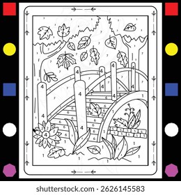 Flower and bird color by number coloring bppk for adults