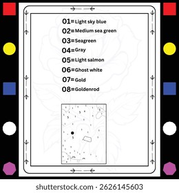 Flower and bird color by number coloring bppk for adults