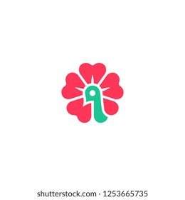 Flower Bird Icon Logo