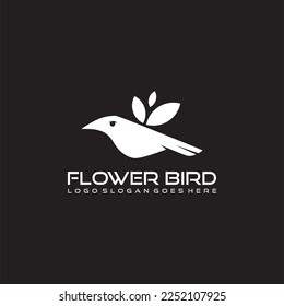 Flower bird logo vector icon illustration 