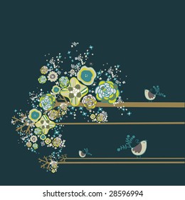 flower and bird wallpaper design