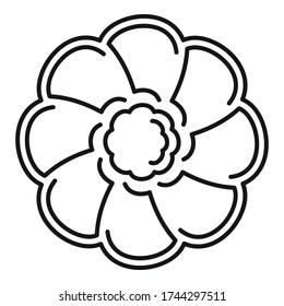 Blumenkeks-Symbol Übersicht über das Keksvektor-Symbol für Webdesign, isoliert auf weißem Hintergrund