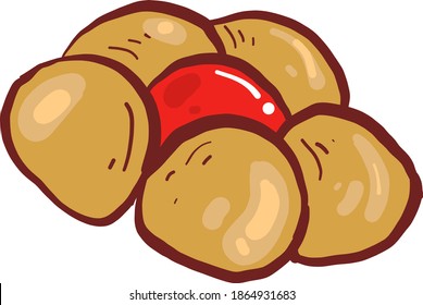 Flower bisquit, illustration, vector on white background.