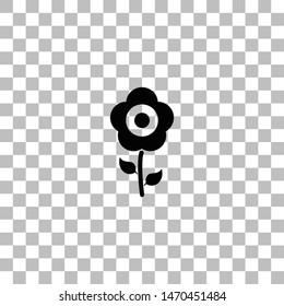 Flower. Black flat icon on a transparent background. Pictogram for your project