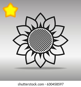 flower black Icon button logo symbol concept high quality on the gray background
