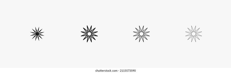 Flower black icon. Flower pictogram with black outline vector for design