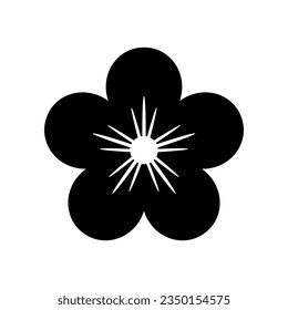 Flower black icon. Stylized flower isolated on white background.