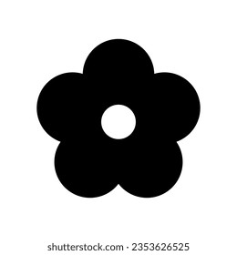 Flower black icon. Stylized flower isolated on white background.