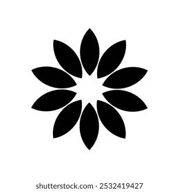 Ilustración vectorial de icono negro de flor