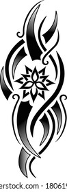 Flor de tatuaje abstracto negro diseño de vectores de arte gráfico decoración de patrones
