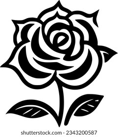 Flower - Black and White Isolated Icon - Vector illustration