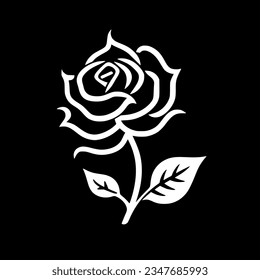 Flower - Black and White Isolated Icon - Vector illustration