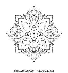 Flower black and white mandala design