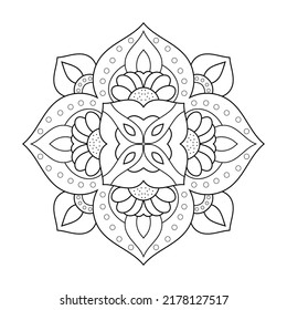Flower black and white mandala design