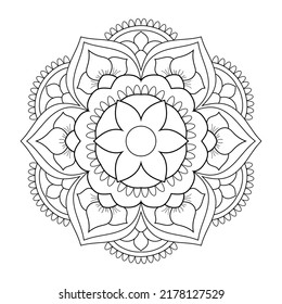 Flower black and white mandala design