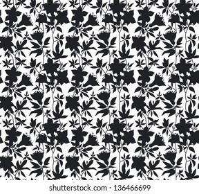 flower, black, white, pattern, seamless, azalea
