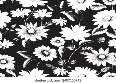 Flower black and white texture vector illustration image overlay monochrome grunge background texture