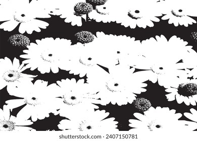 Flower black and white texture vector illustration image overlay monochrome grunge background texture