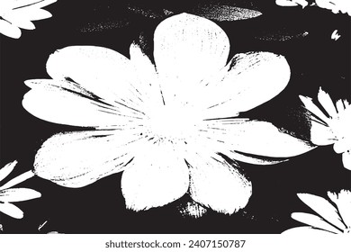 Flower black and white texture vector illustration image overlay monochrome grunge background texture