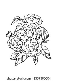 A flower black and white vector