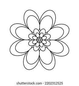 Blume. Schwarz-Weiß. Vektorgrafik auf weißem Hintergrund
